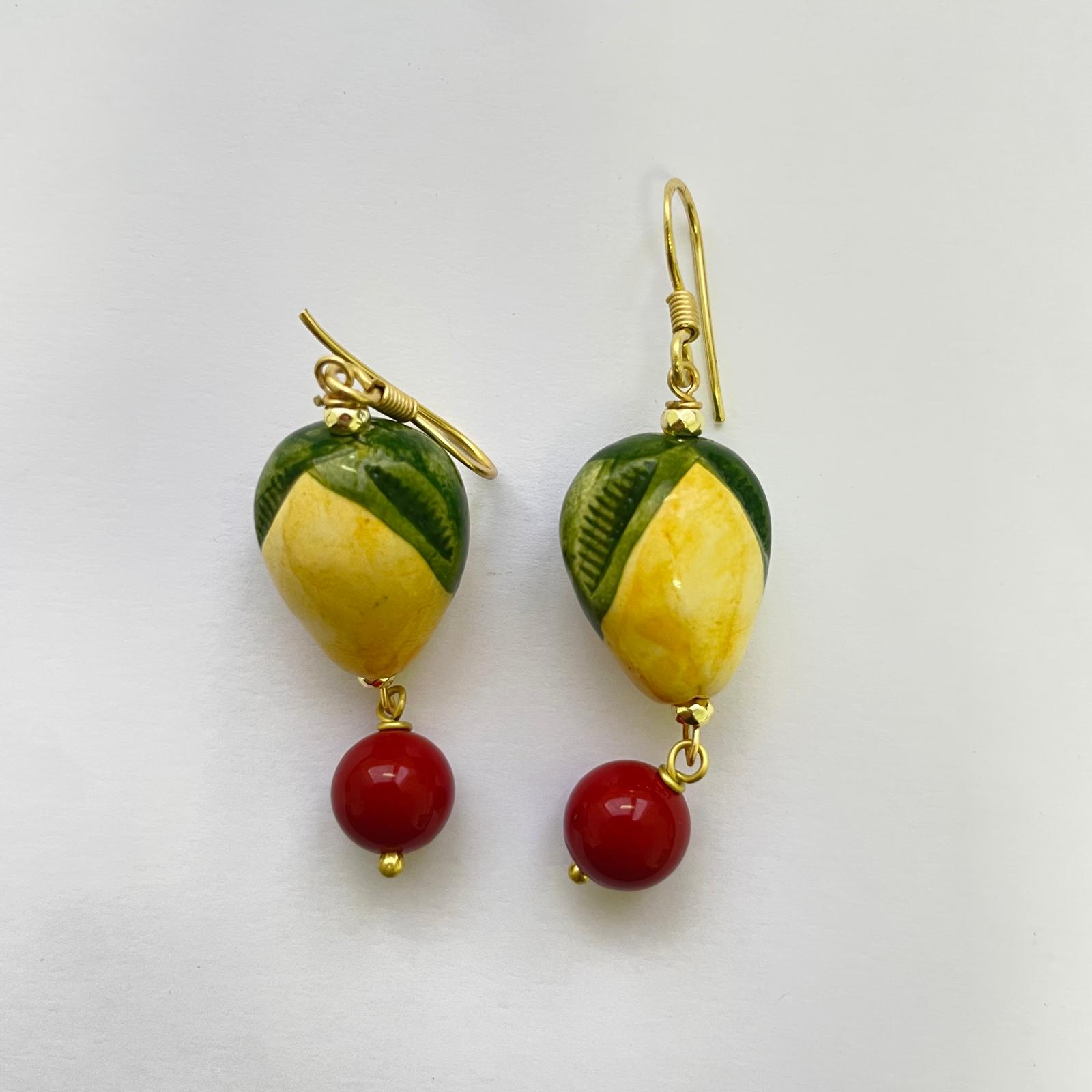 Pendientes Cortos de Cerámica Siciliana