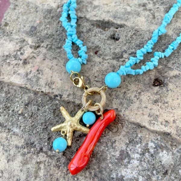 PILLI - Short Natural Stone Necklace