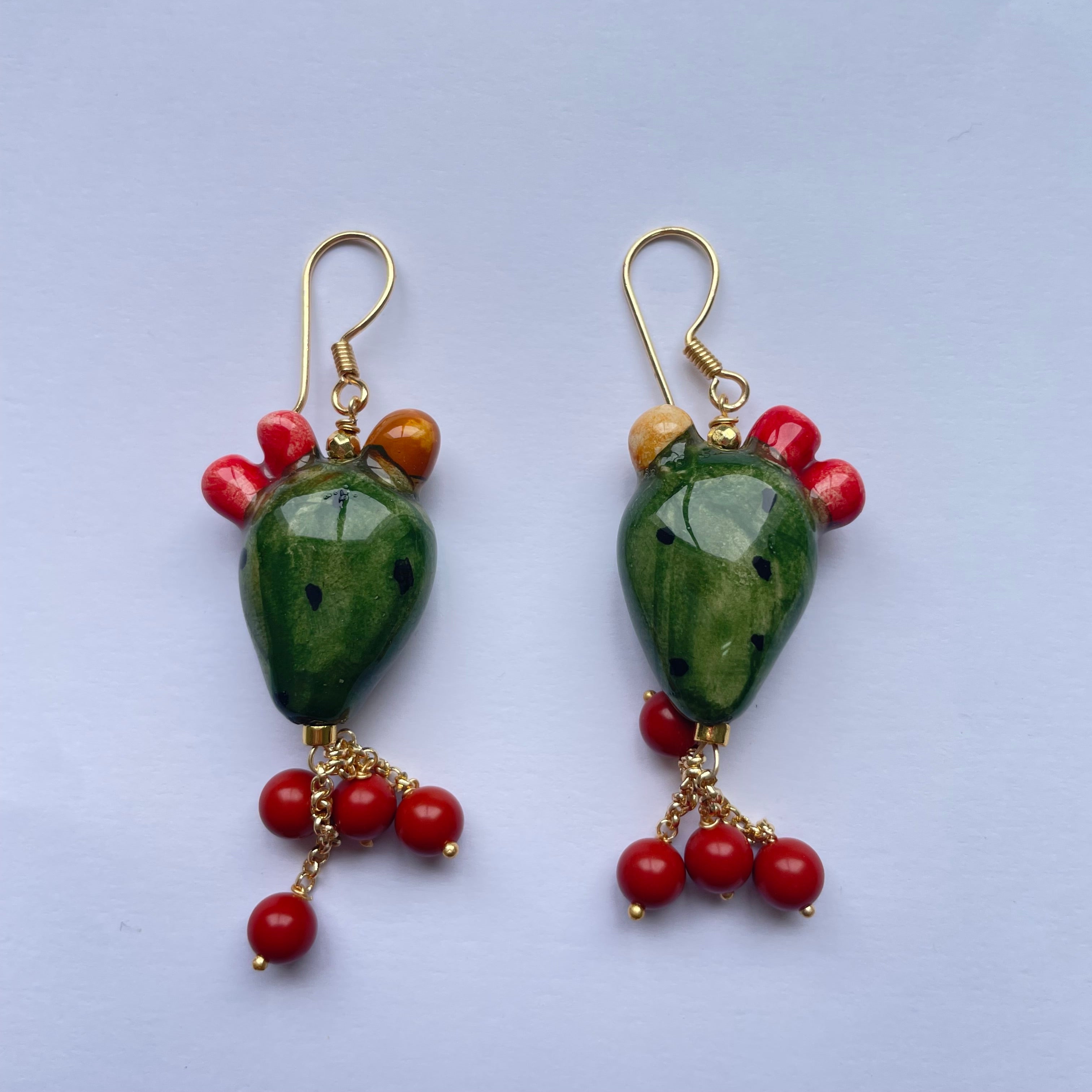 Pendientes Cortos de Cerámica Siciliana