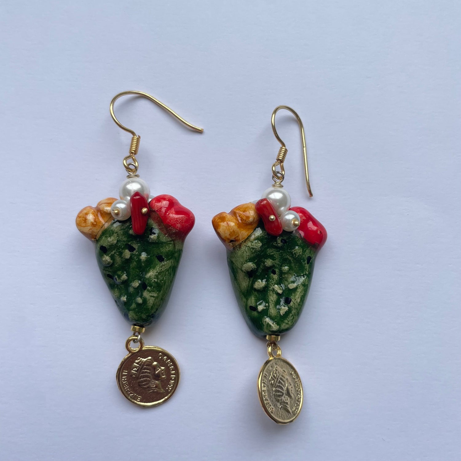 Pendientes Cortos de Cerámica Siciliana