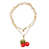 Collar Didi Cherry con cerezas de cerámica siciliana