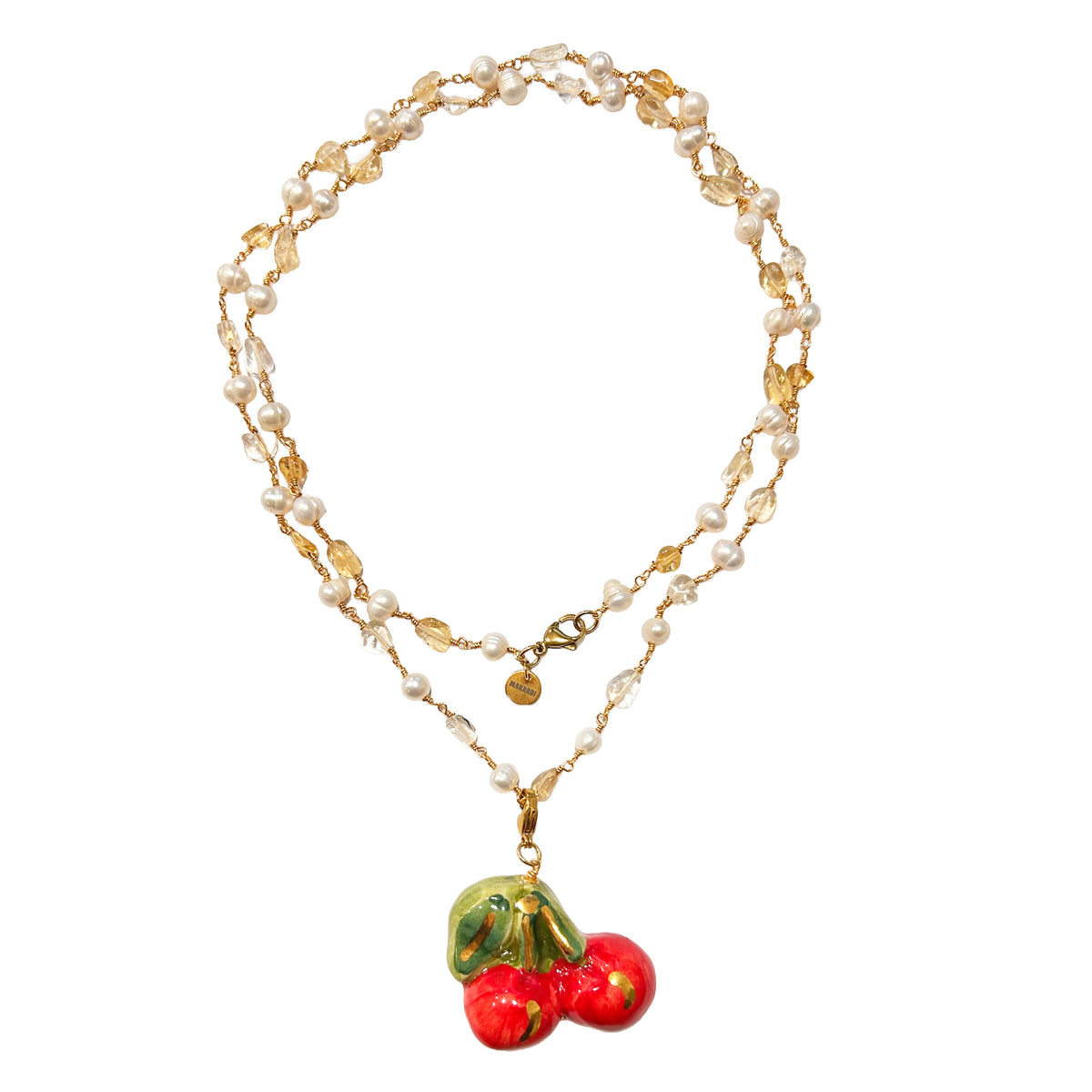 Collar Didi Cherry con cerezas de cerámica siciliana