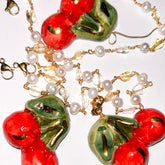 Charm de cerezas de cerámica siciliana pintado a mano