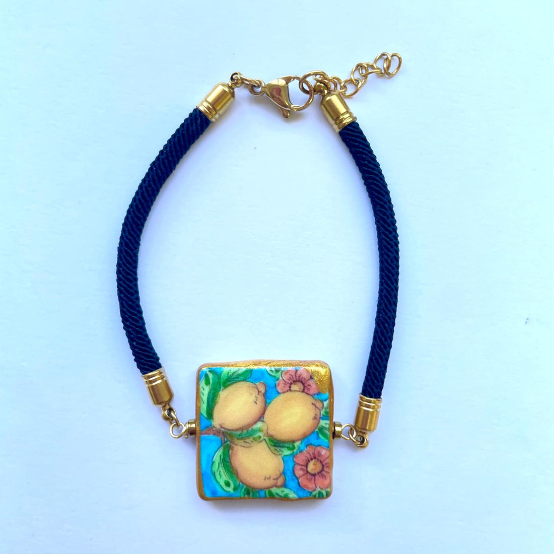 Pulsera de Cerámica Siciliana con Azulejo Decorado