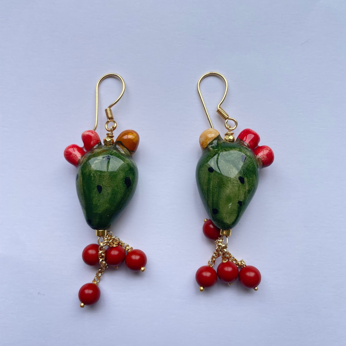 Pendientes Cortos de Cerámica Siciliana